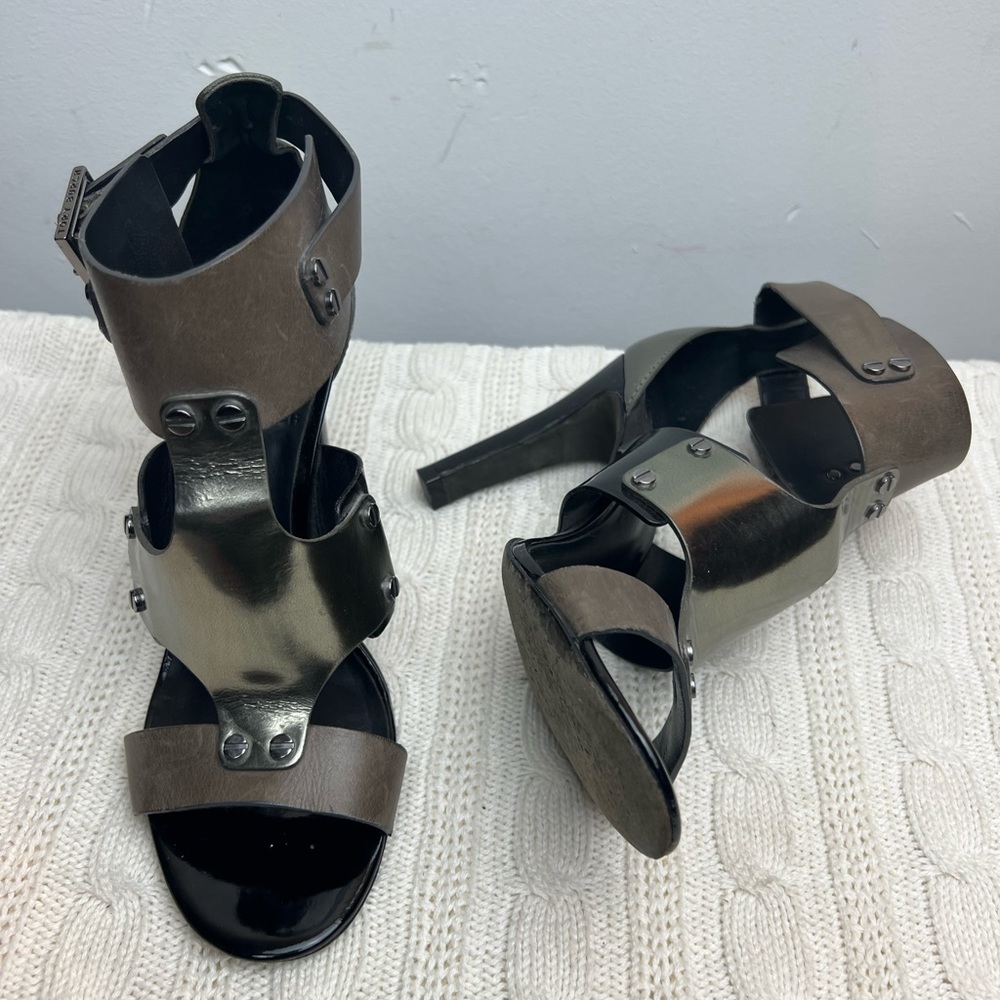 Tory Burch Metallic and Brown Heels